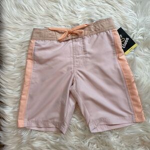 Art Class Boys Swim Trunks Size 7 Peach Pink Tan Colorblock Board Shorts NWT